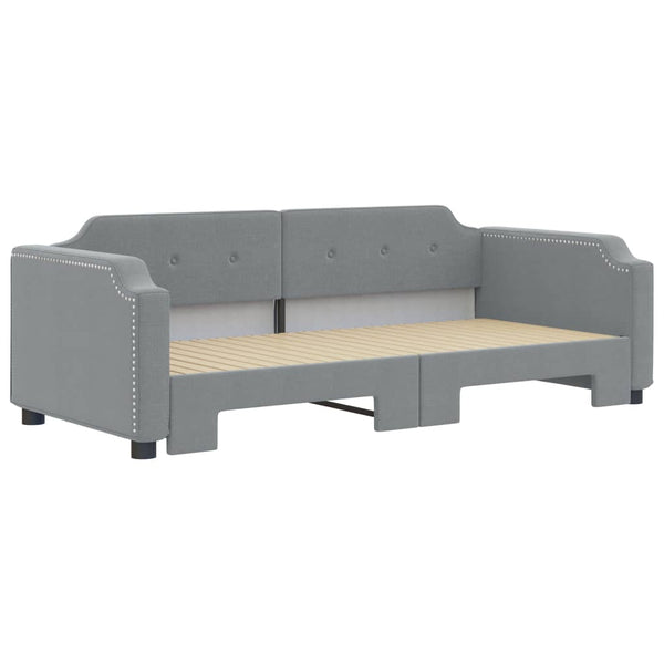 vidaXL Extendable Day Bed Light Grey 90x200 cm Fabric