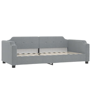 vidaXL Extendable Day Bed Light Grey 90x200 cm Fabric