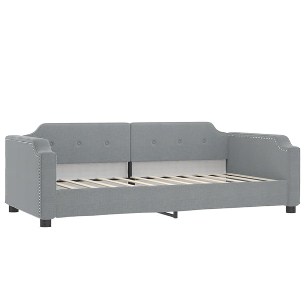 vidaXL Extendable Day Bed Light Grey 90x200 cm Fabric
