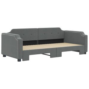 vidaXL Extendable Day Bed Dark Grey 90x200 cm Fabric
