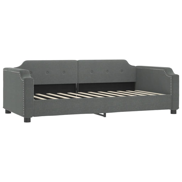 vidaXL Extendable Day Bed Dark Grey 90x200 cm Fabric