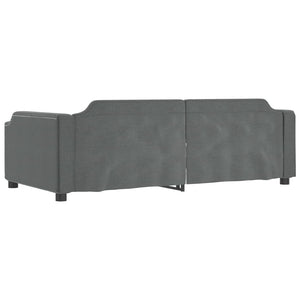 vidaXL Extendable Day Bed Dark Grey 90x200 cm Fabric