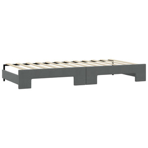 vidaXL Extendable Day Bed Dark Grey 90x200 cm Fabric