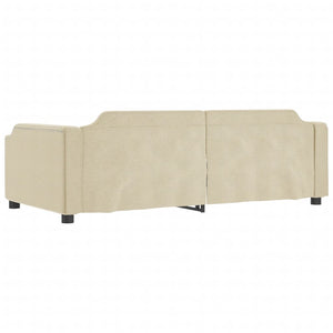 vidaXL Day Bed Extendable Cream 90x200 cm Fabric