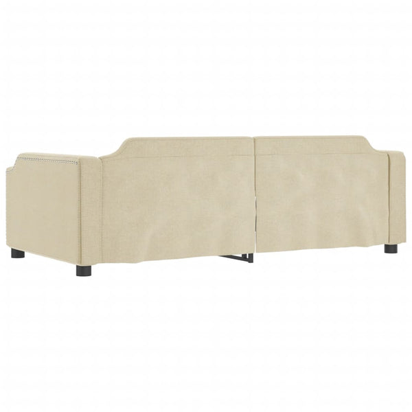 vidaXL Day Bed Extendable Cream 90x200 cm Fabric