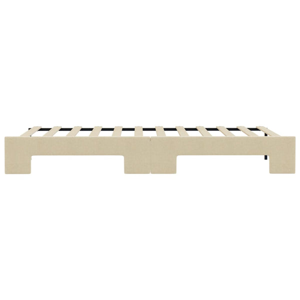 vidaXL Day Bed Extendable Cream 90x200 cm Fabric