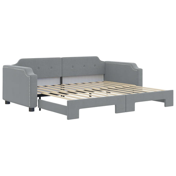 vidaXL Extendable Day Bed Light Grey 100x200 cm Fabric
