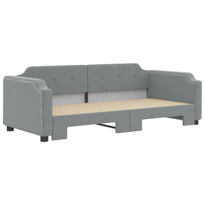 vidaXL Extendable Day Bed Light Grey 100x200 cm Fabric
