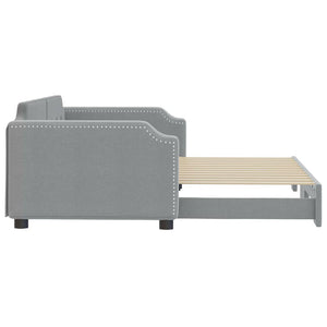 vidaXL Extendable Day Bed Light Grey 100x200 cm Fabric