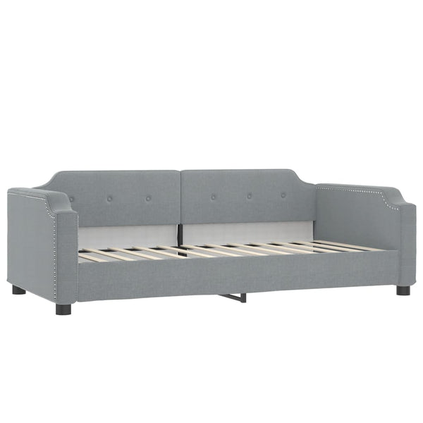vidaXL Extendable Day Bed Light Grey 100x200 cm Fabric