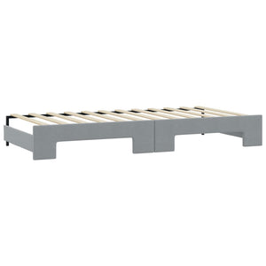 vidaXL Extendable Day Bed Light Grey 100x200 cm Fabric