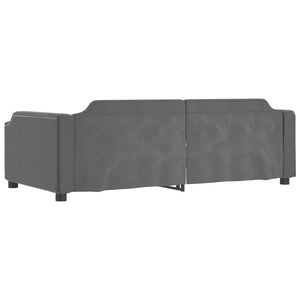vidaXL Extendable Day Bed Dark Grey 100x200 cm Fabric