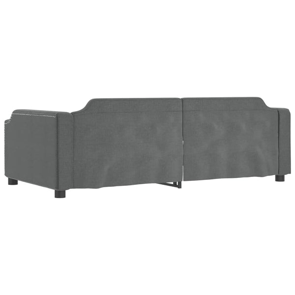 vidaXL Extendable Day Bed Dark Grey 100x200 cm Fabric