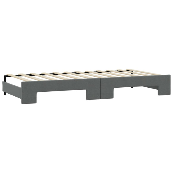 vidaXL Extendable Day Bed Dark Grey 100x200 cm Fabric