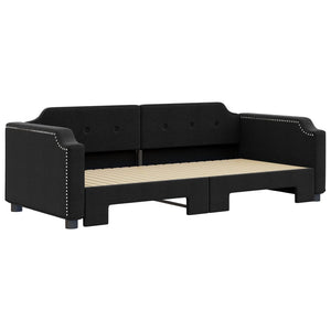 vidaXL Day Bed Extendable Black 100x200 cm Fabric
