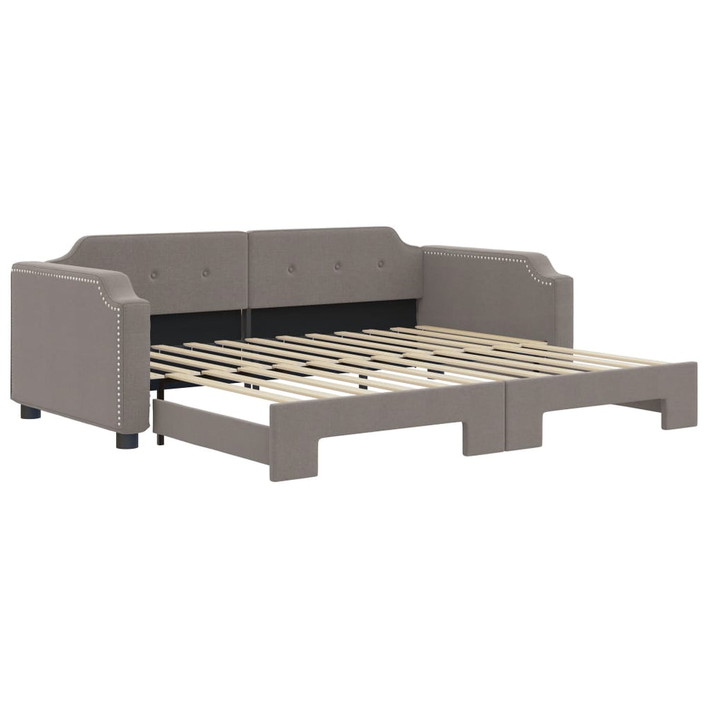 vidaXL Extendable Day Bed Taupe 100x200 cm Fabric