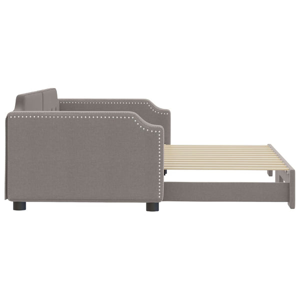 vidaXL Extendable Day Bed Taupe 100x200 cm Fabric