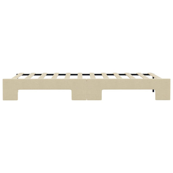 vidaXL Extendable Day Bed Cream 100x200 cm Fabric