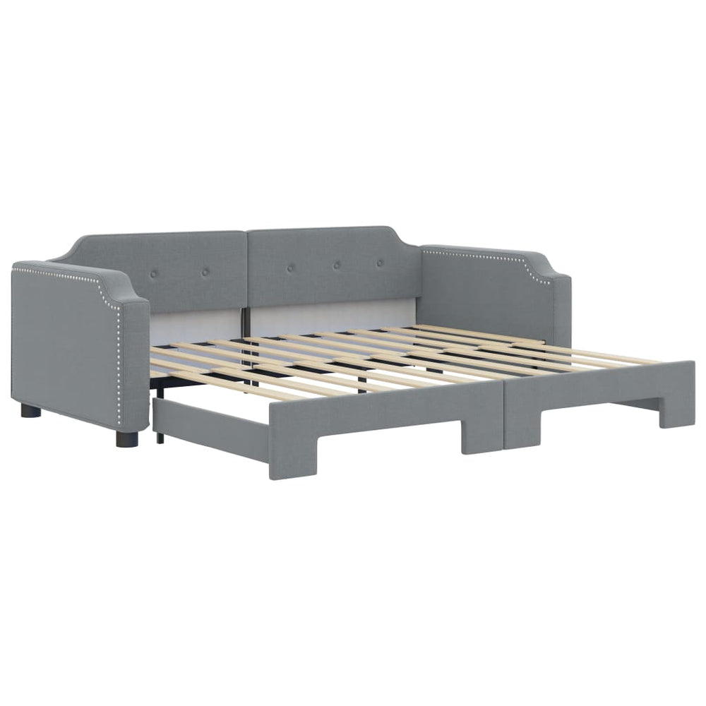 vidaXL Day Bed Extendable Light Grey 90x190 cm Fabric