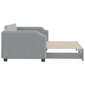 vidaXL Day Bed Extendable Light Grey 90x190 cm Fabric