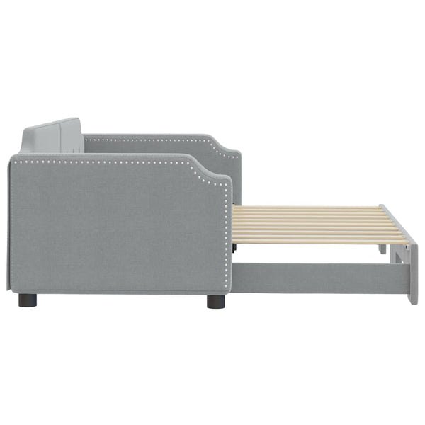 vidaXL Day Bed Extendable Light Grey 90x190 cm Fabric