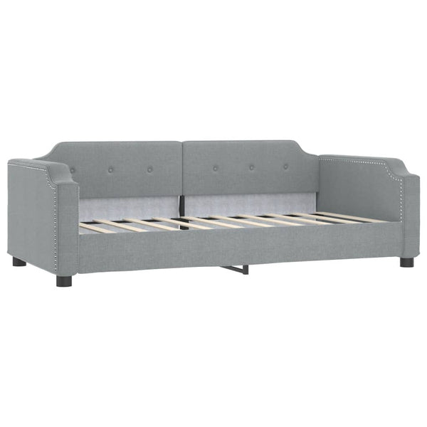 vidaXL Day Bed Extendable Light Grey 90x190 cm Fabric