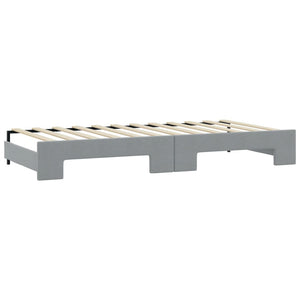 vidaXL Day Bed Extendable Light Grey 90x190 cm Fabric