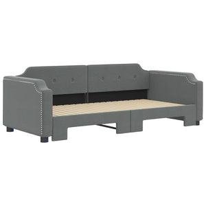 vidaXL Extendable Day Bed Dark Grey 90x190 cm Fabric