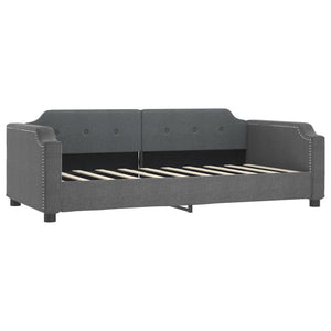 vidaXL Extendable Day Bed Dark Grey 90x190 cm Fabric