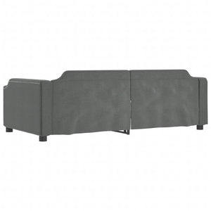vidaXL Extendable Day Bed Dark Grey 90x190 cm Fabric