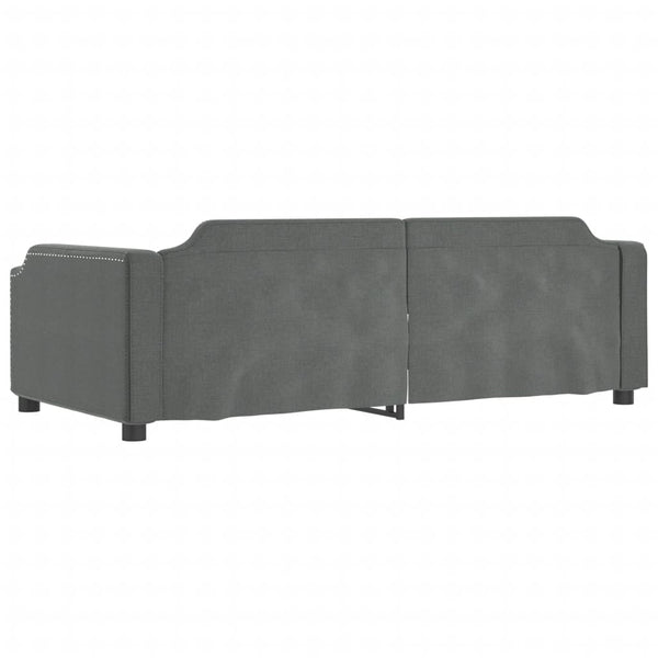 vidaXL Extendable Day Bed Dark Grey 90x190 cm Fabric