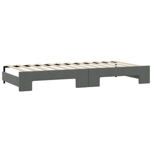 vidaXL Extendable Day Bed Dark Grey 90x190 cm Fabric