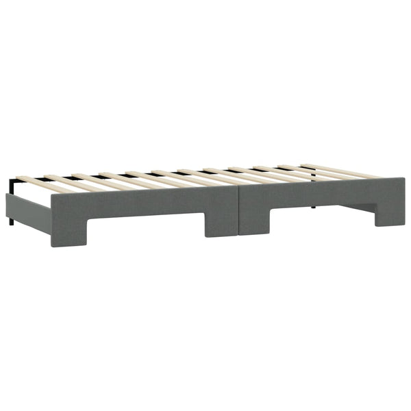 vidaXL Extendable Day Bed Dark Grey 90x190 cm Fabric
