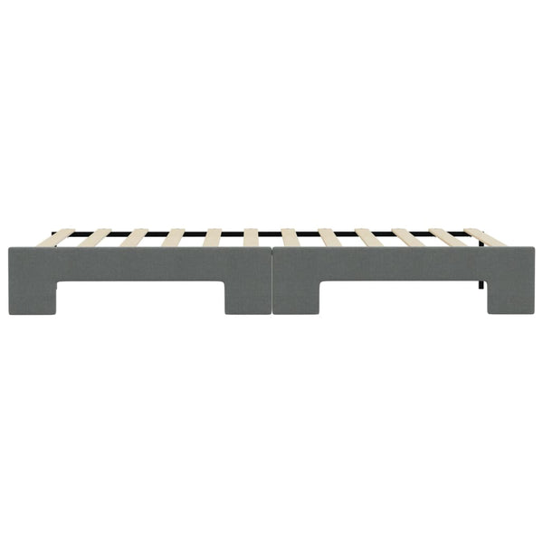 vidaXL Extendable Day Bed Dark Grey 90x190 cm Fabric