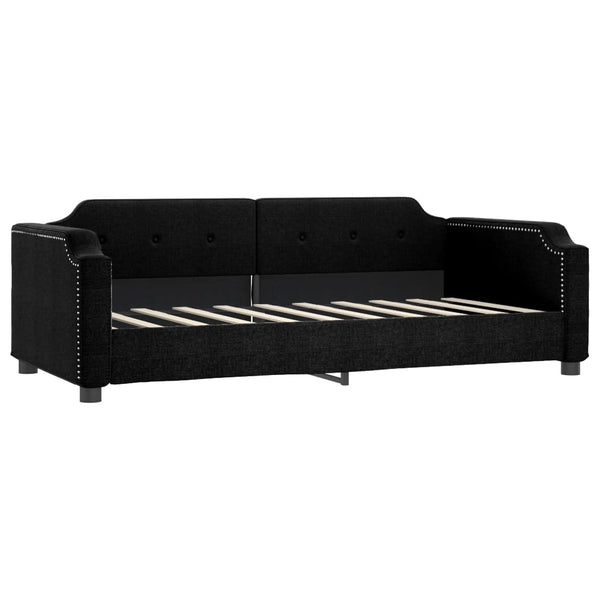 vidaXL Extendable Day Bed Black 90x190 cm Fabric