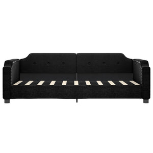 vidaXL Extendable Day Bed Black 90x190 cm Fabric