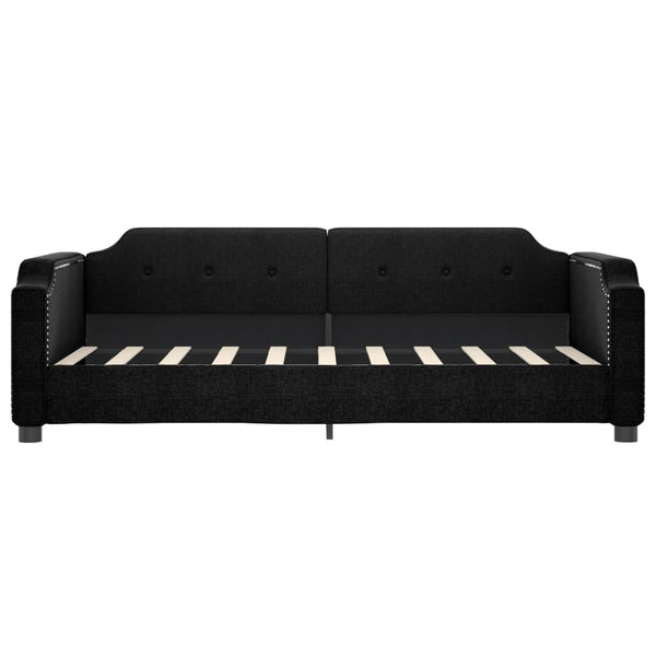 vidaXL Extendable Day Bed Black 90x190 cm Fabric