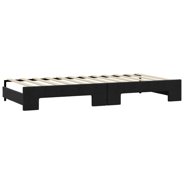 vidaXL Extendable Day Bed Black 90x190 cm Fabric