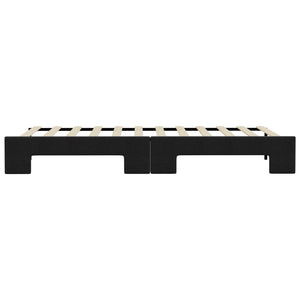 vidaXL Extendable Day Bed Black 90x190 cm Fabric
