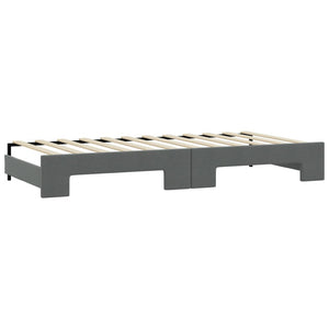 vidaXL Extendable Day Bed with Mattresses Dark Grey 80x200 cm Fabric
