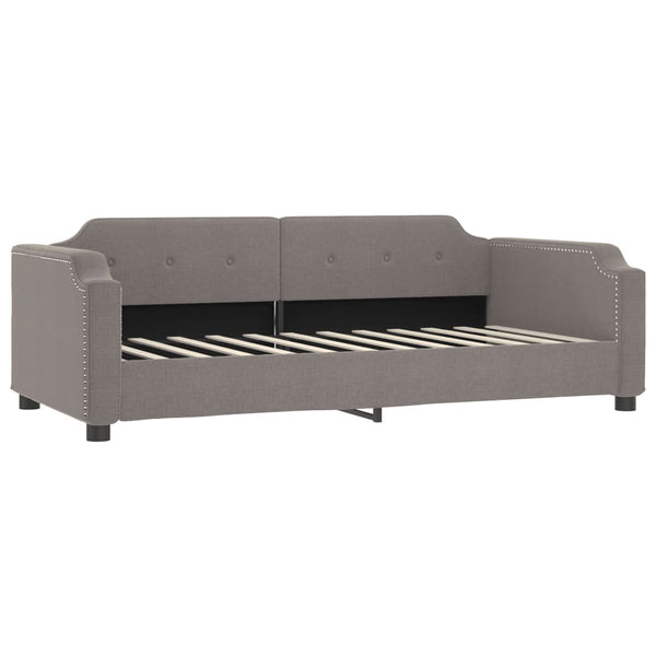 vidaXL Extendable Day Bed with Mattresses Taupe 80x200 cm Fabric