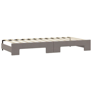 vidaXL Extendable Day Bed with Mattresses Taupe 80x200 cm Fabric