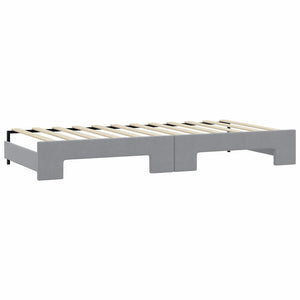 vidaXL Extendable Day Bed with Mattress Light Grey 90x200 cm Fabric