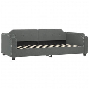 vidaXL Extendable Day Bed with Mattresses Dark Grey 90x200 cm Fabric