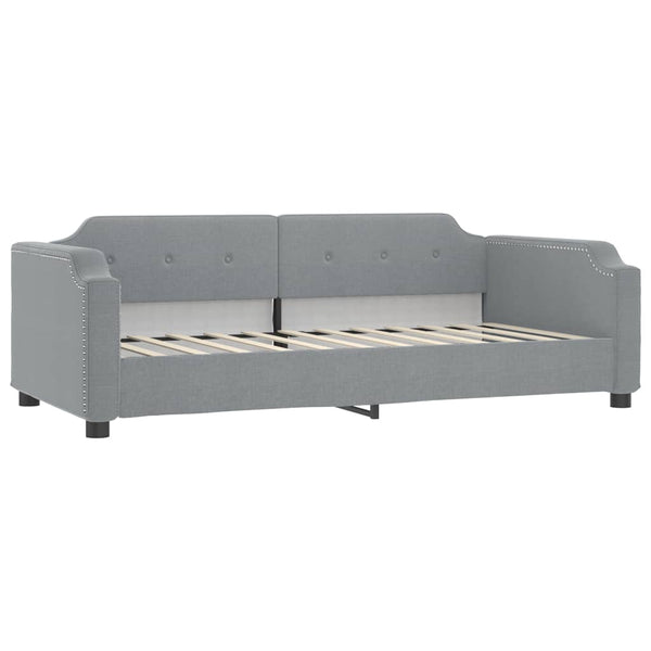 vidaXL Extendable Day Bed with Drawers Light Grey 80x200 cm Fabric