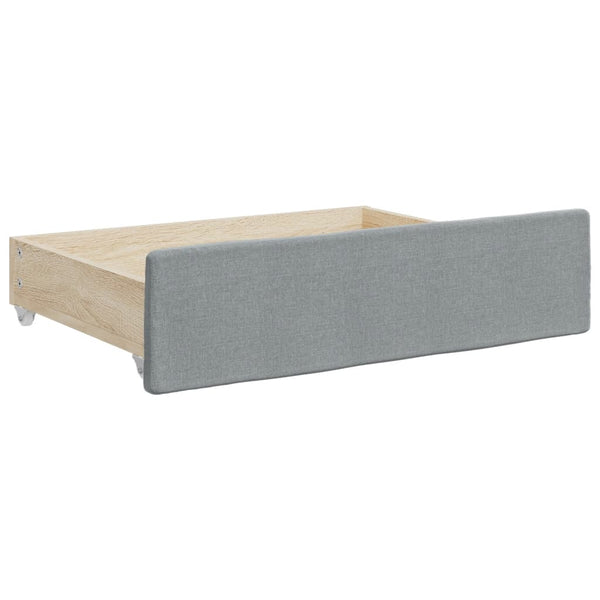 vidaXL Extendable Day Bed with Drawers Light Grey 80x200 cm Fabric