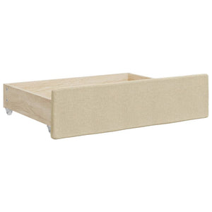 vidaXL Day Bed Extendable with Drawers Cream 80x200 cm Fabric