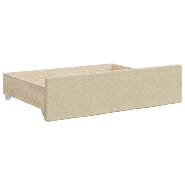 vidaXL Day Bed Extendable with Drawers Cream 80x200 cm Fabric