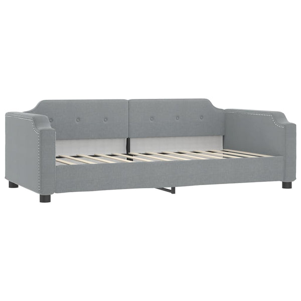 vidaXL Extendable Day Bed with Drawers Light Grey 90x200 cm Fabric