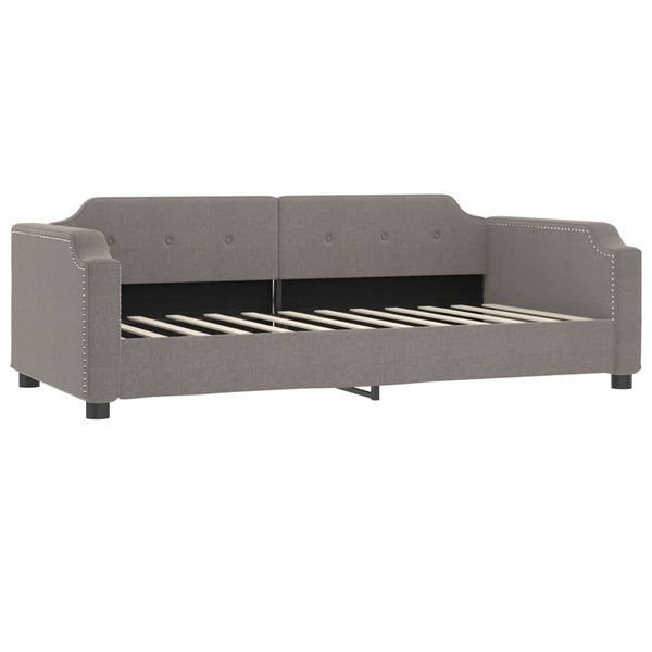 vidaXL Extendable Day Bed with Drawers Taupe 90x200 cm Fabric